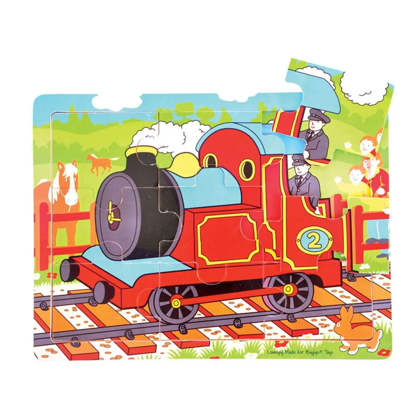 9 Piece Train Wooden Jigsaw Puzzle Tray